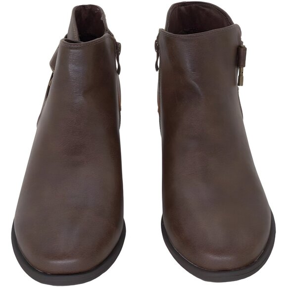 Luoika Women's Wide Width Ankle Boots Brown Short Boots Size 8.5 XW - Picture 4 of 5